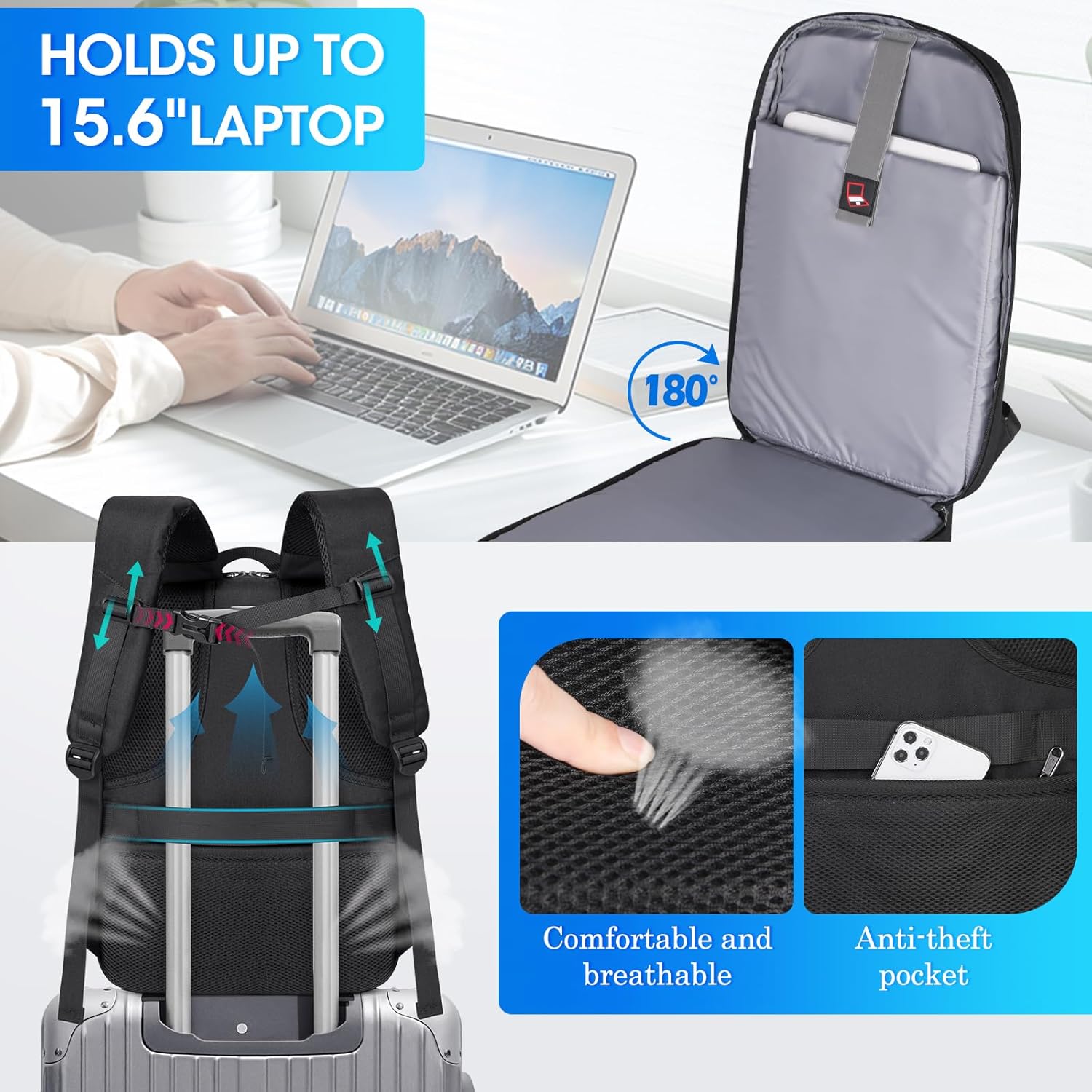 SDYSM Camera Backpack Bag Professional for DSLR/SLR Mirrorless Camera Waterproof 15.6 inch Tactical Camera Bags for Photographers with Rain Cover, Tripod Holder, Small Bag Photography Backpack Case - Image 7